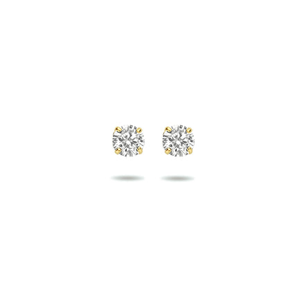 Gouden oorknopjes met zirkonia 4 tot 8 mm – 14 karaat – detailfoto