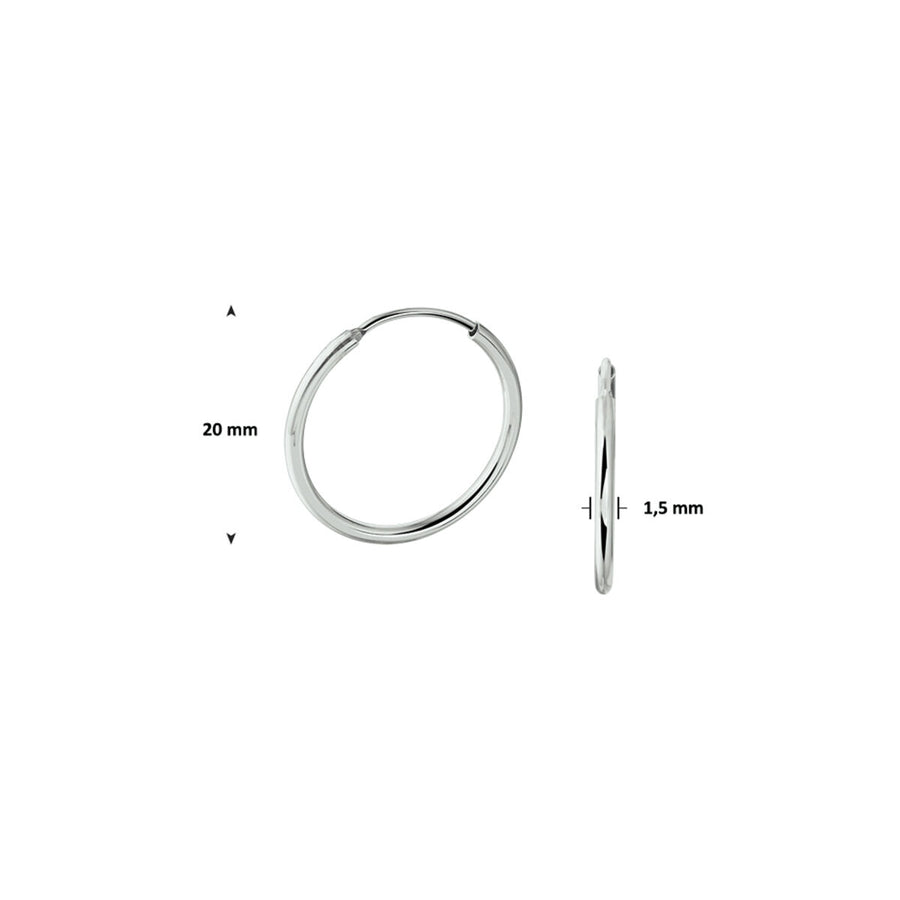 Zilveren oorringen 1,7 mm – close-up van de sluiting