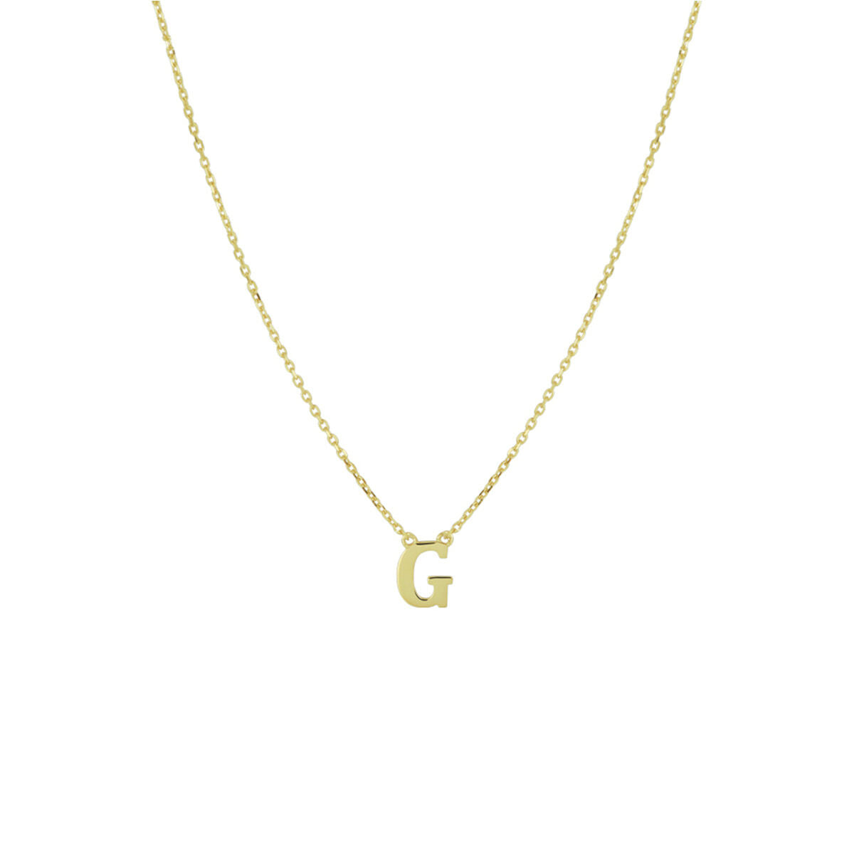 Ketting Anker met letter 14k geelgoud