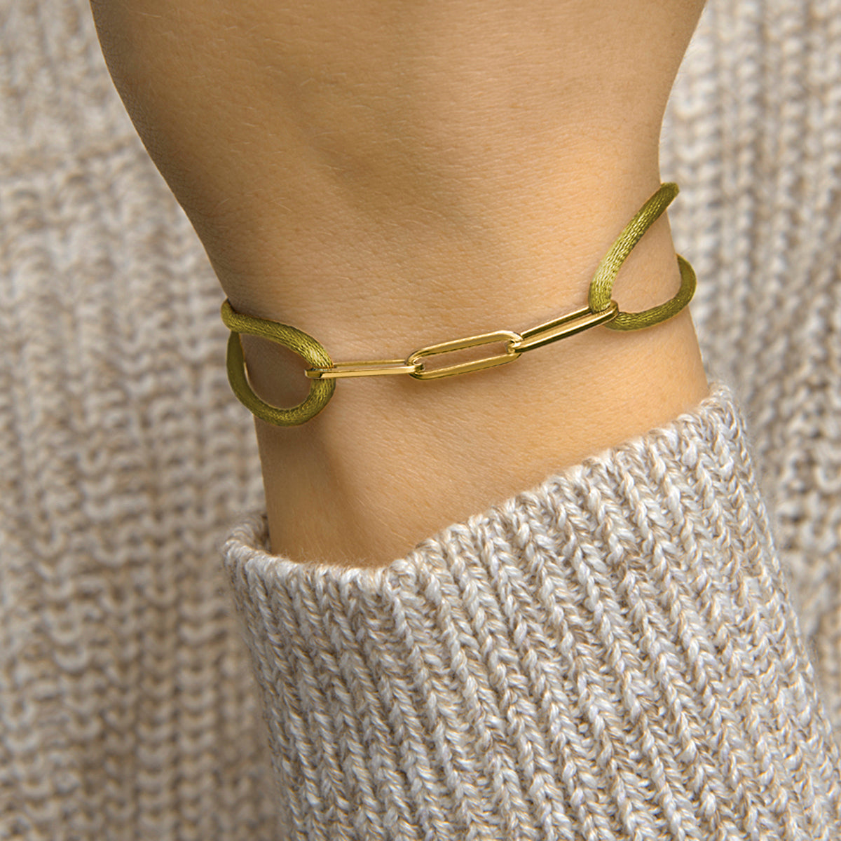 Zilveren armband op satijnen koord in tien kleuren – extra foto