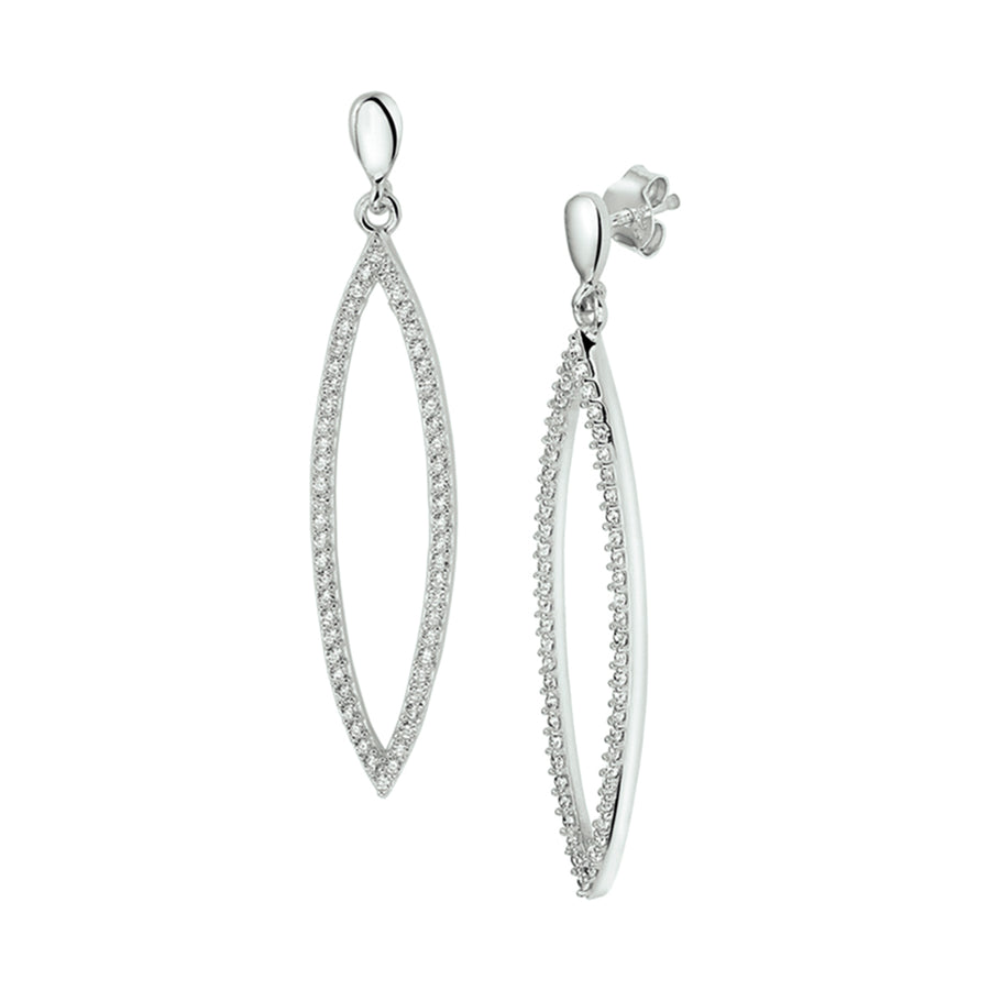 Zilveren oorhangers met zirkonia 42,5 mm