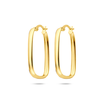 Gouden oorringen 28 × 3 mm – 14 karaat – detailfoto