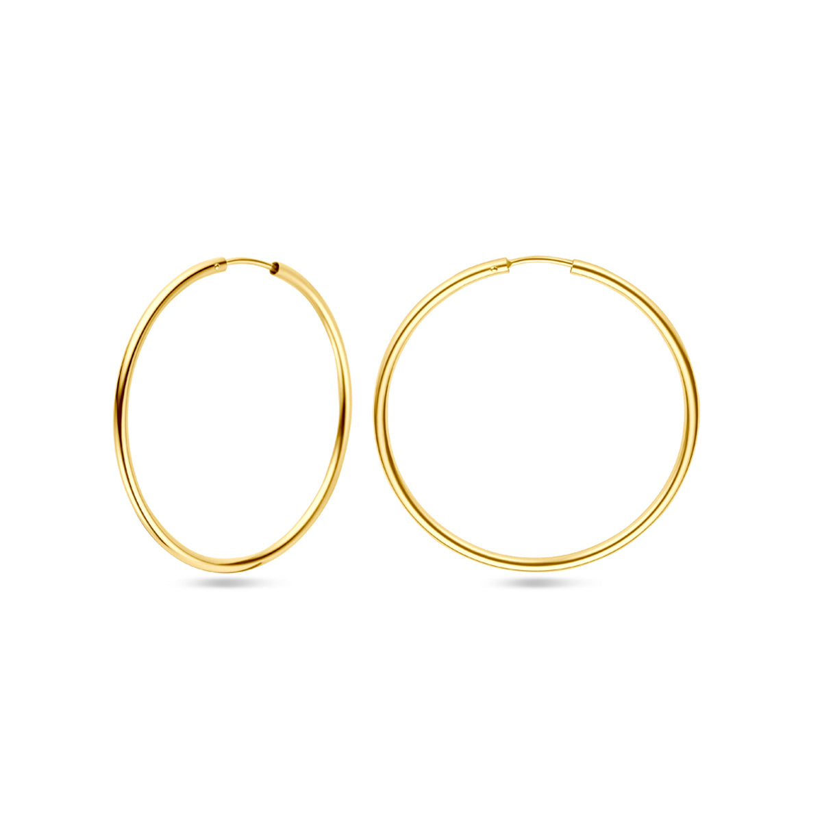 Oorringen 1,8 mm ronde buis 14k goud