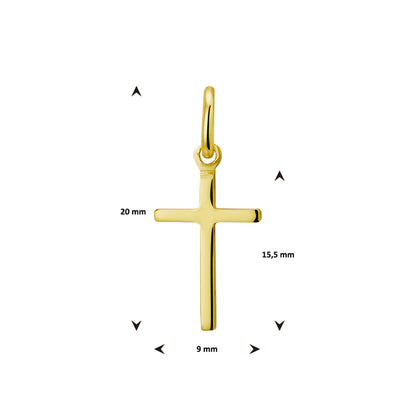 Zilveren hanger kruis 9 mm – gedragen