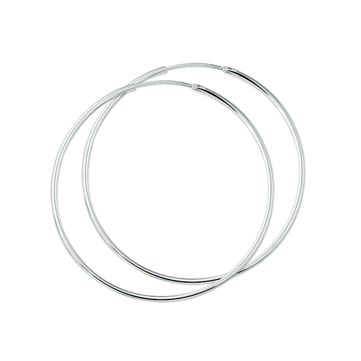 YO&NO oorringen 1,5 mm ronde buis zilver wit