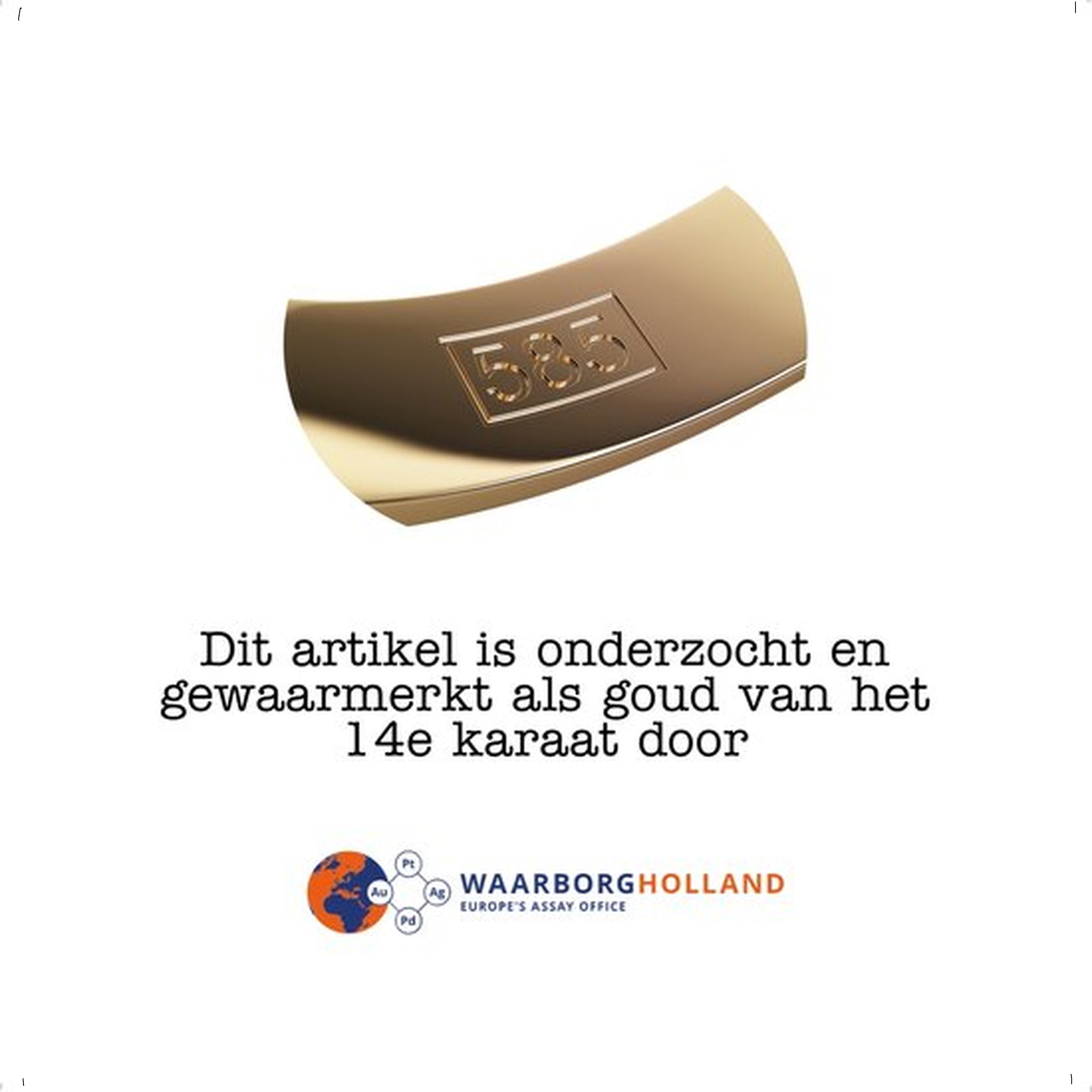 Slotbedel klaver 14k geelgoud