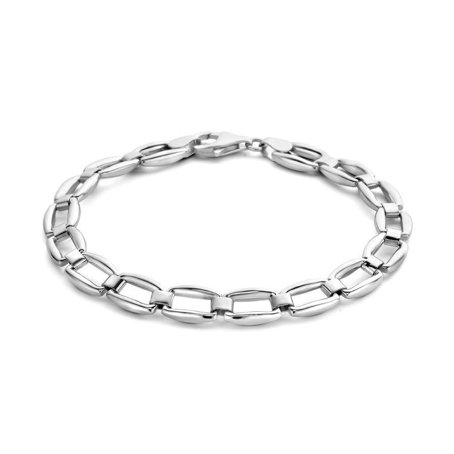 Zilveren fantasie schakelarmband 7 mm