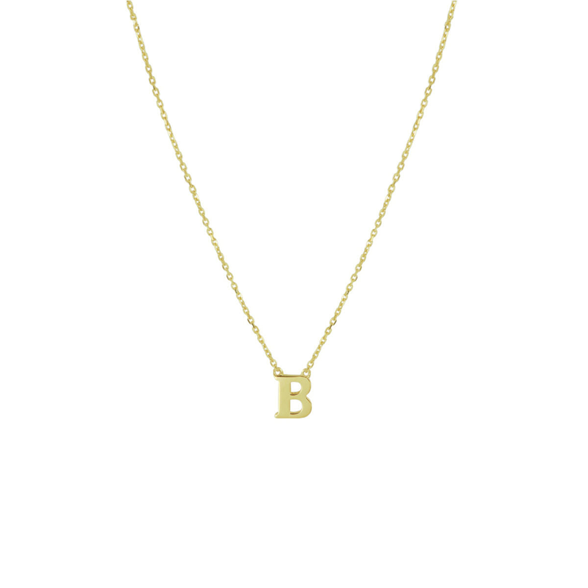 Ketting Anker met letter 14k geelgoud