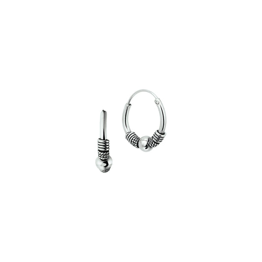 YO&NO oorringen oxi bali 4,0 mm zilver geoxideerd