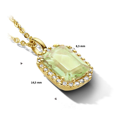Gouden hanger met edelsteen en diamant – achterzijde