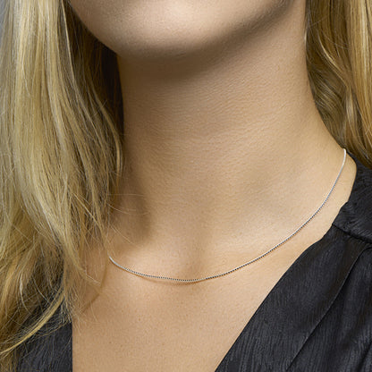 Zilveren venetiaanse ketting 1,1 mm – vooraanzicht