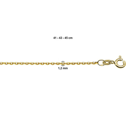 Gouden platte anker ketting of enkelband – 14 karaat – gedragen