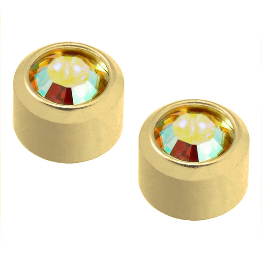 Schietknopjes caflon rock kristal gold plated