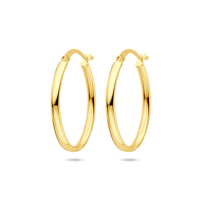 Gouden oorringen 27 × 3 mm – 14 karaat
