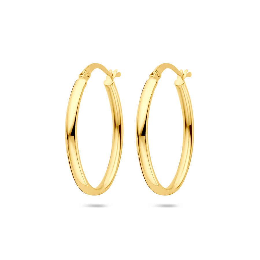 Gouden oorringen 27 × 3 mm – 14 karaat
