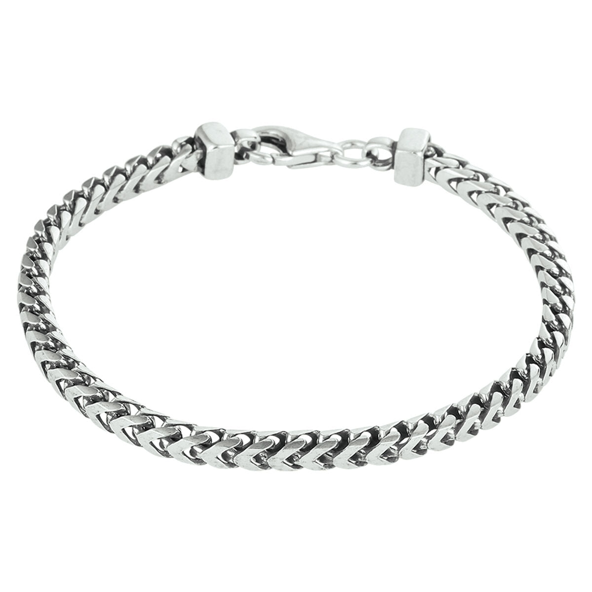 Armband oxi gourmette 3,7 mm zilver geoxideerd