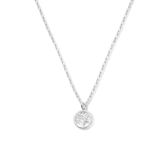 YO&NO ketting levensboom 41 + 4 cm zilver gerhodineerd