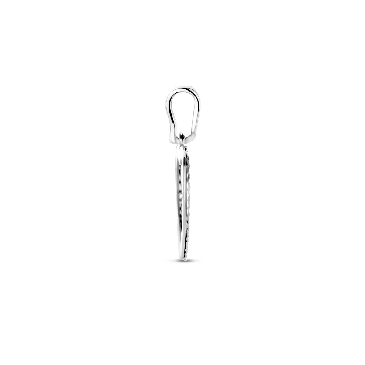 Hanger/ zilver/ hart/ gediamanteerd/ 18x13mm