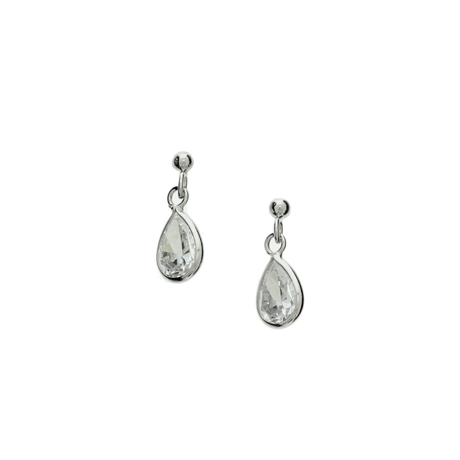Zilveren oorhangers met zirkonia 11 mm