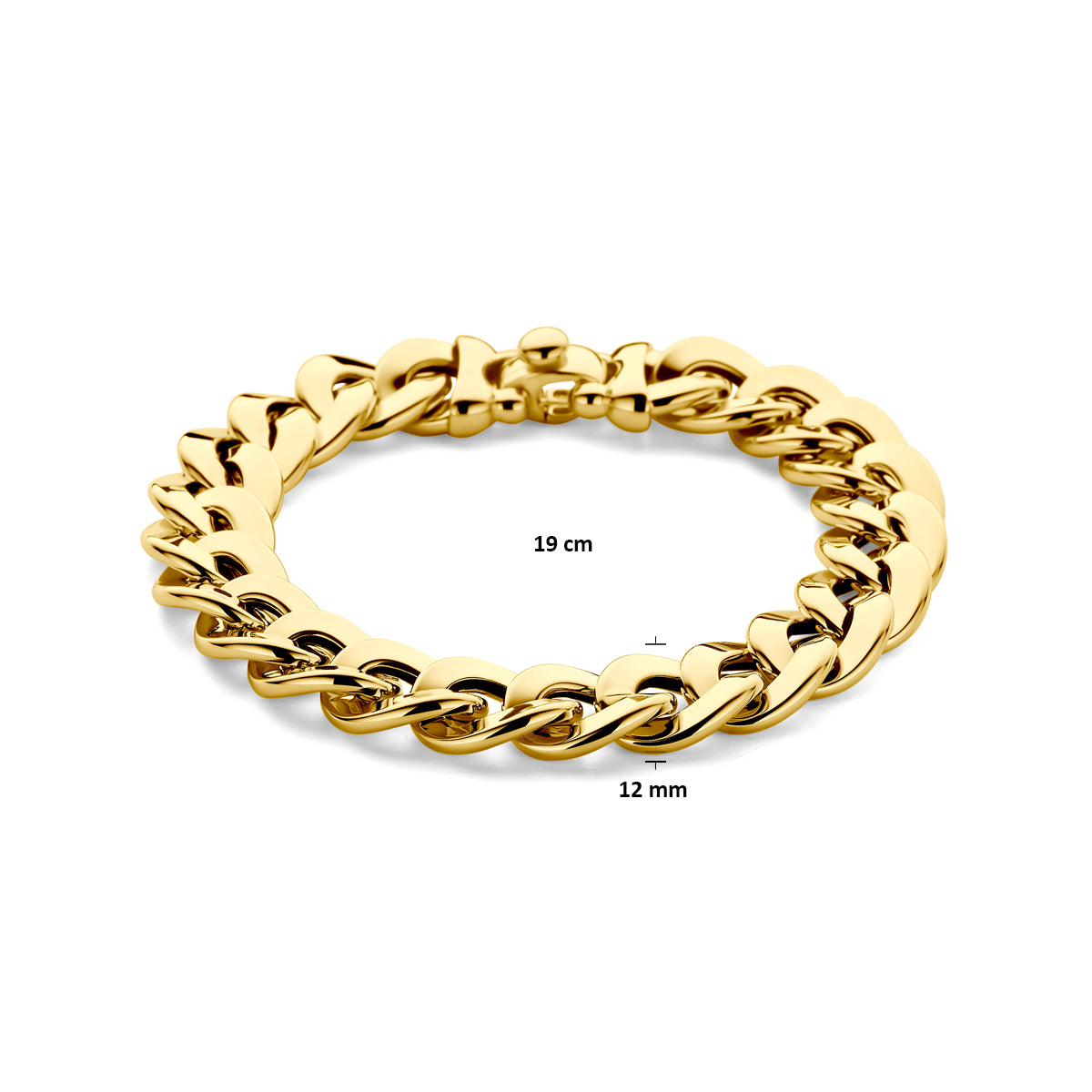 Armband gourmette 12 mm 14k geelgoud