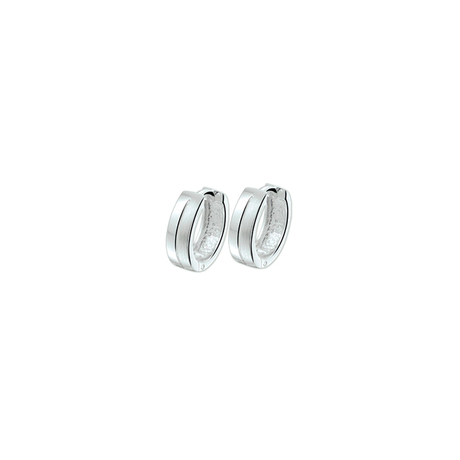 Zilveren klapoorringen vlak 11,5 mm
