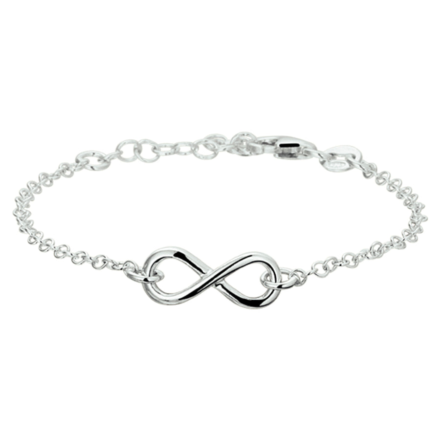 Zilveren armband met infinity, ankerschakel 2 mm