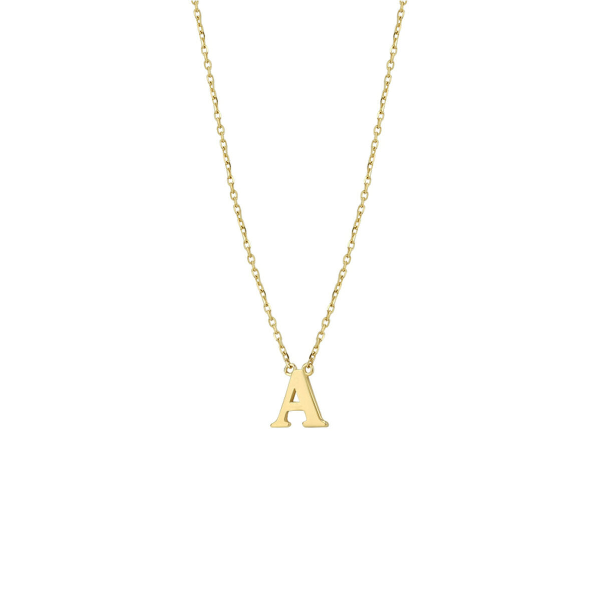 Ketting Anker met letter 14k geelgoud