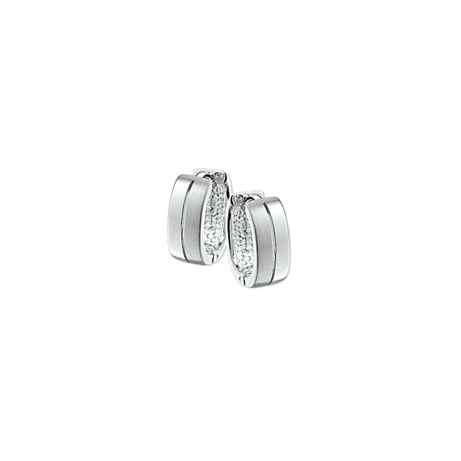 Zilveren klapoorringen vlak 12,5 en 15 mm