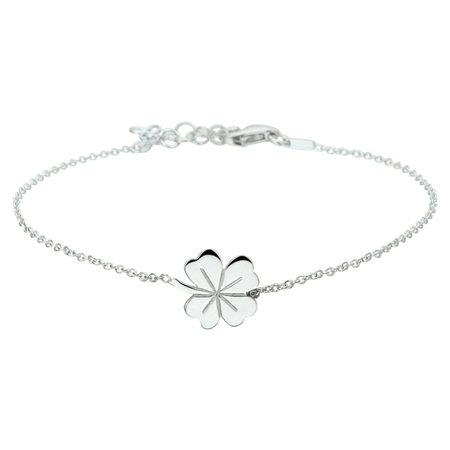 Zilveren armband met klavertje