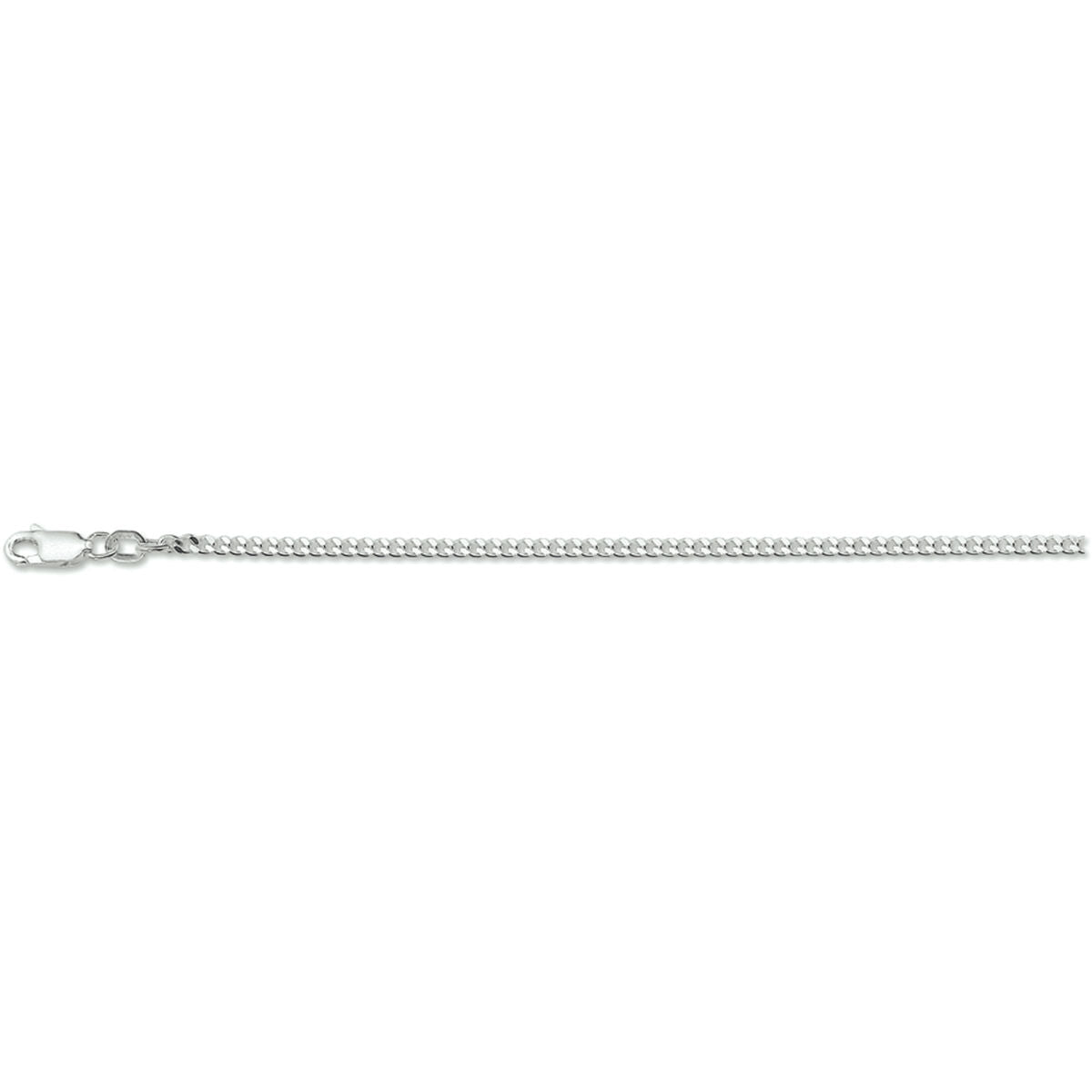 Ketting gourmette 4-zijdes geslepen 2,4 mm zilver wit