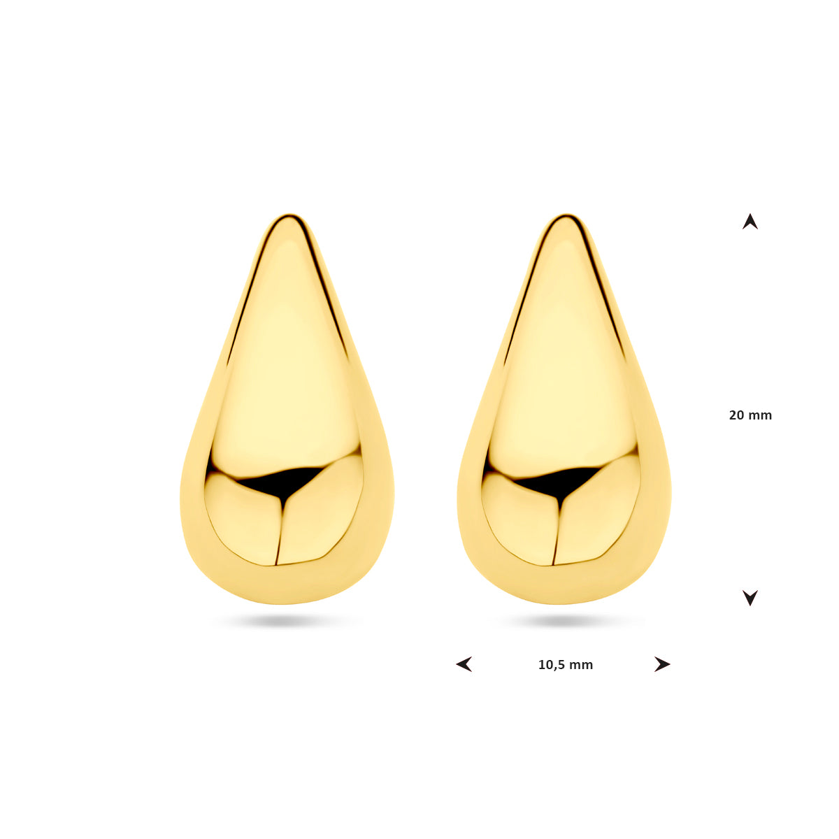 YO&NO oorknoppen druppel 1 micron of zilver gerhodineerd