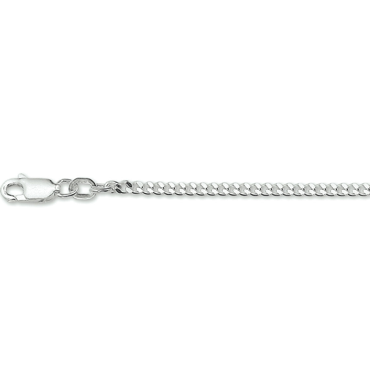 Ketting gourmette 4-zijdes geslepen 2,4 mm zilver wit