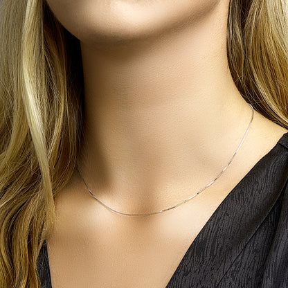 Witgouden venetiaanse ketting 0,8 mm – 14 karaat – detailfoto