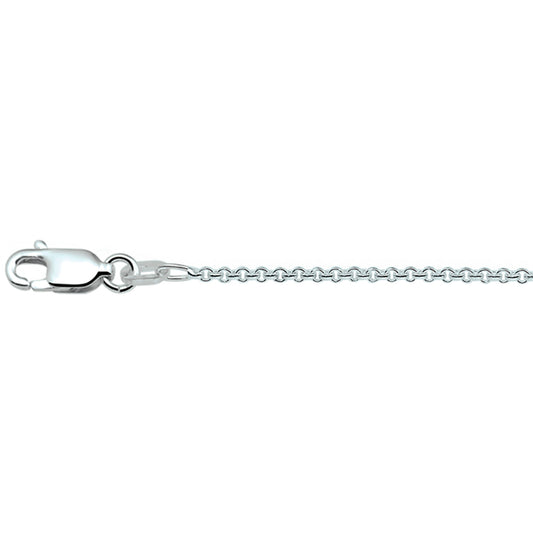 Ketting anker rond 1,4 mm zilver wit