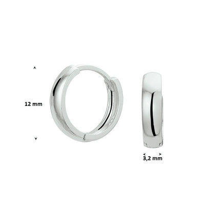 Gouden klapoorringen 3,2 mm – 14 karaat – zijaanzicht