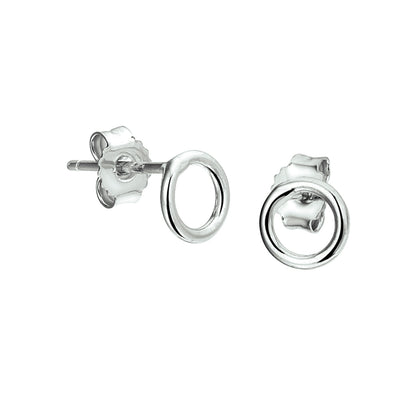 Zilveren oorknopjes rondje 6 mm