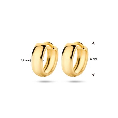 Gouden klapoorringen 3,2 mm – 14 karaat – close-up van de sluiting