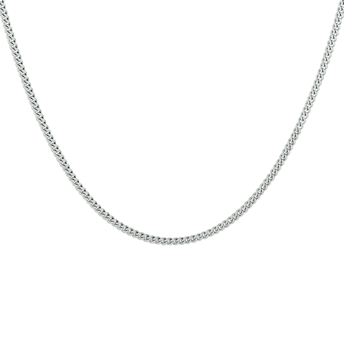 Ketting gourmette 4-zijdes geslepen 1,8 mm zilver gerhodineerd