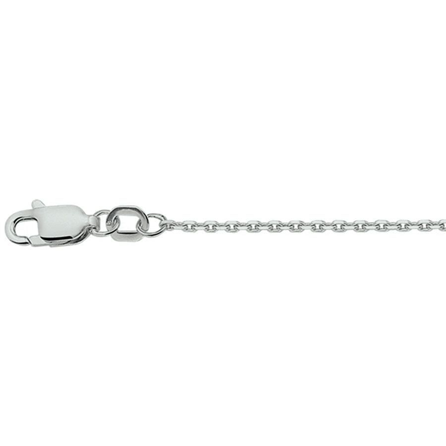 Zilveren ankerketting 1,3 mm, verstelbaar