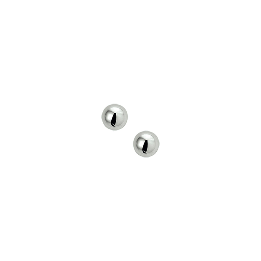 Zilveren oorknopjes halfbol 6 mm