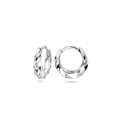 Zilveren klapoorringen gedraaid 13 mm