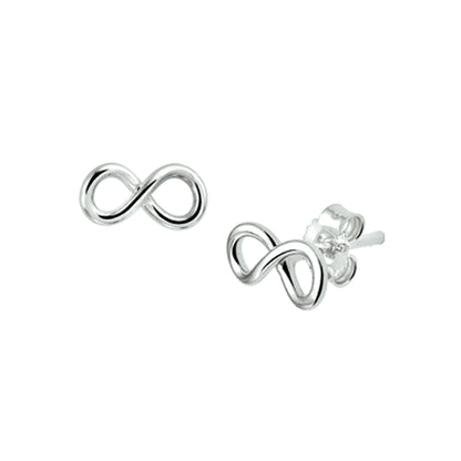 Zilveren oorknopjes infinity 9 mm