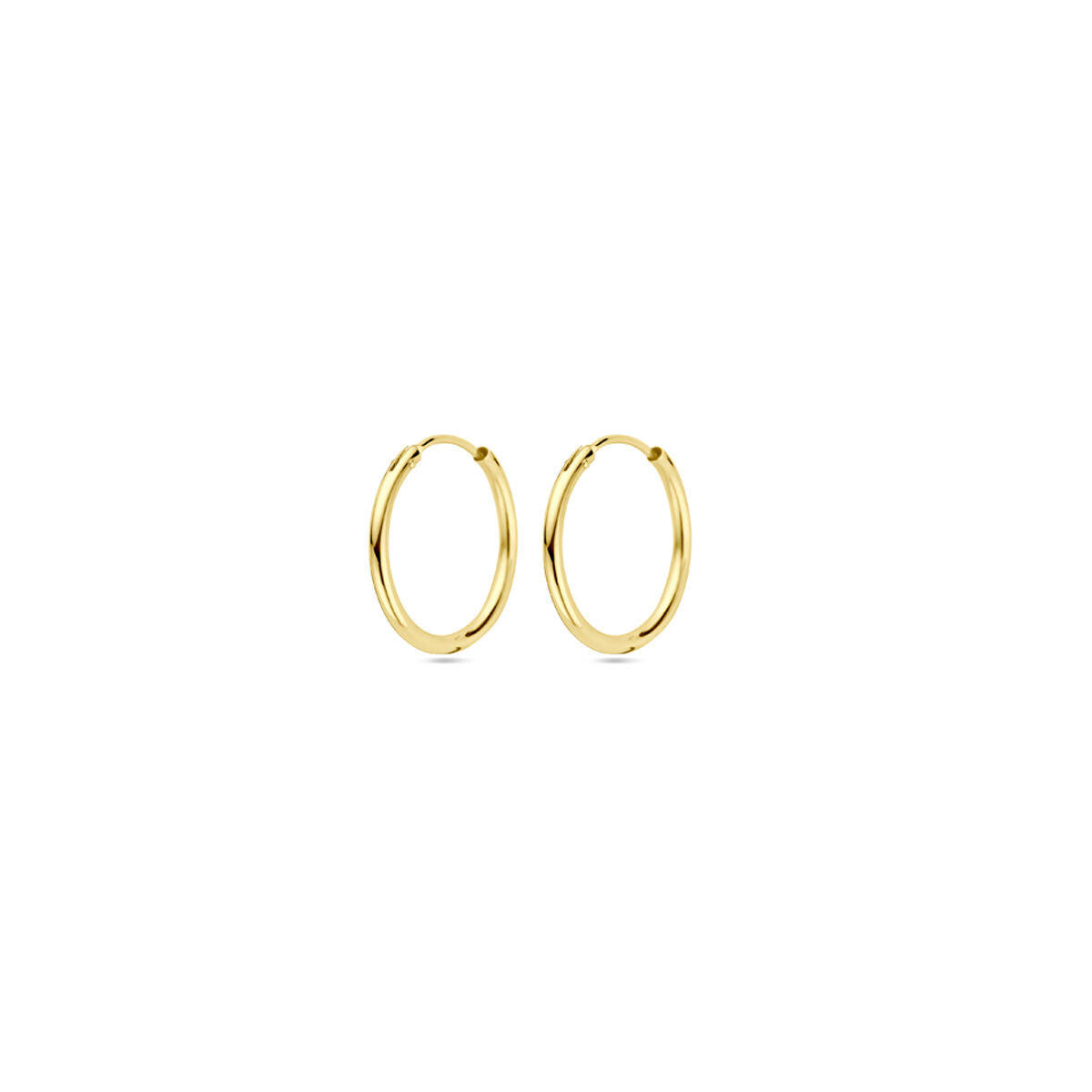 Oorringen 1,8 mm ronde buis 14k goud