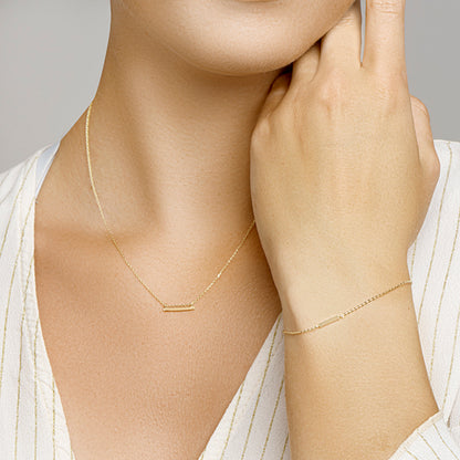 Gouden armband met balkje – 14 karaat – detailfoto