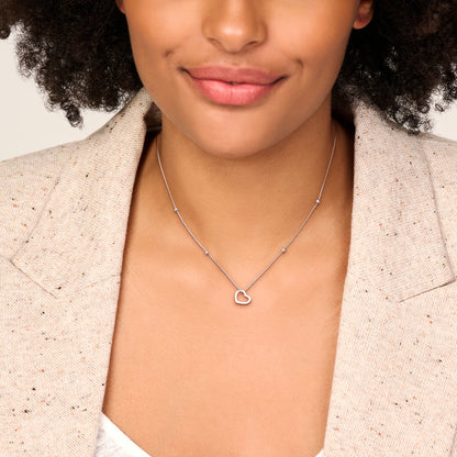 Zilveren ketting met hartje 12 × 10 mm – detailfoto