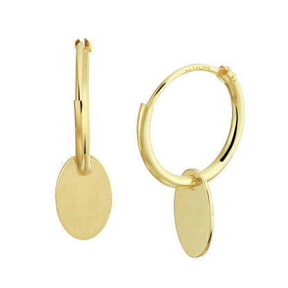 Gouden ovale oorringen 13 mm – 14 karaat