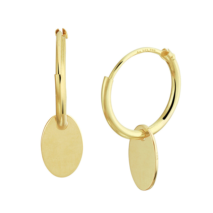 Gouden ovale oorringen 13 mm – 14 karaat