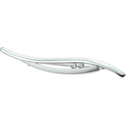 Zilveren broche met zirkonia 67,5 mm