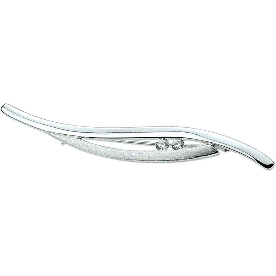 Zilveren broche met zirkonia 67,5 mm