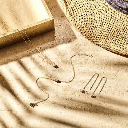 Gouden ketting met zirkonia – 14 karaat – vooraanzicht